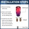 INFINAUTO 1 Set 10cm Universal Auto and Manual Car Gear Shift Knob with 2 Adapters Acrylic Red Purple