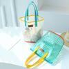 Bag PVC Tote Bag Makeup Organizer Female Beach Bag Storage Bag Shopping Bag Striped Handbag