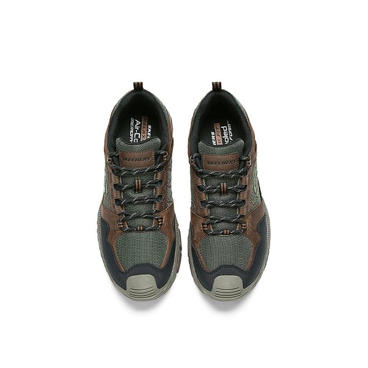 Skechers Comfortable Versatile Durable Low-Top Casual Shoes Men Sneakers Brown Green 204493-BROL
