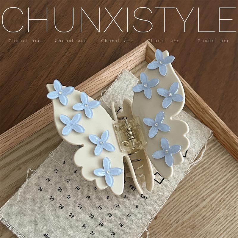

2024 High-End Korean Butterfly Flower Hairpin Shark Clip for Women