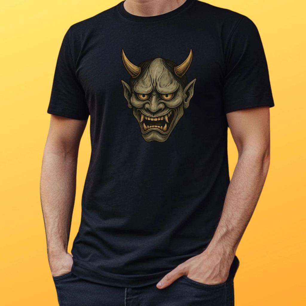 T-Shirt Herren Dämonenmaske Motiv Baumwolle Größe S bis 5XL