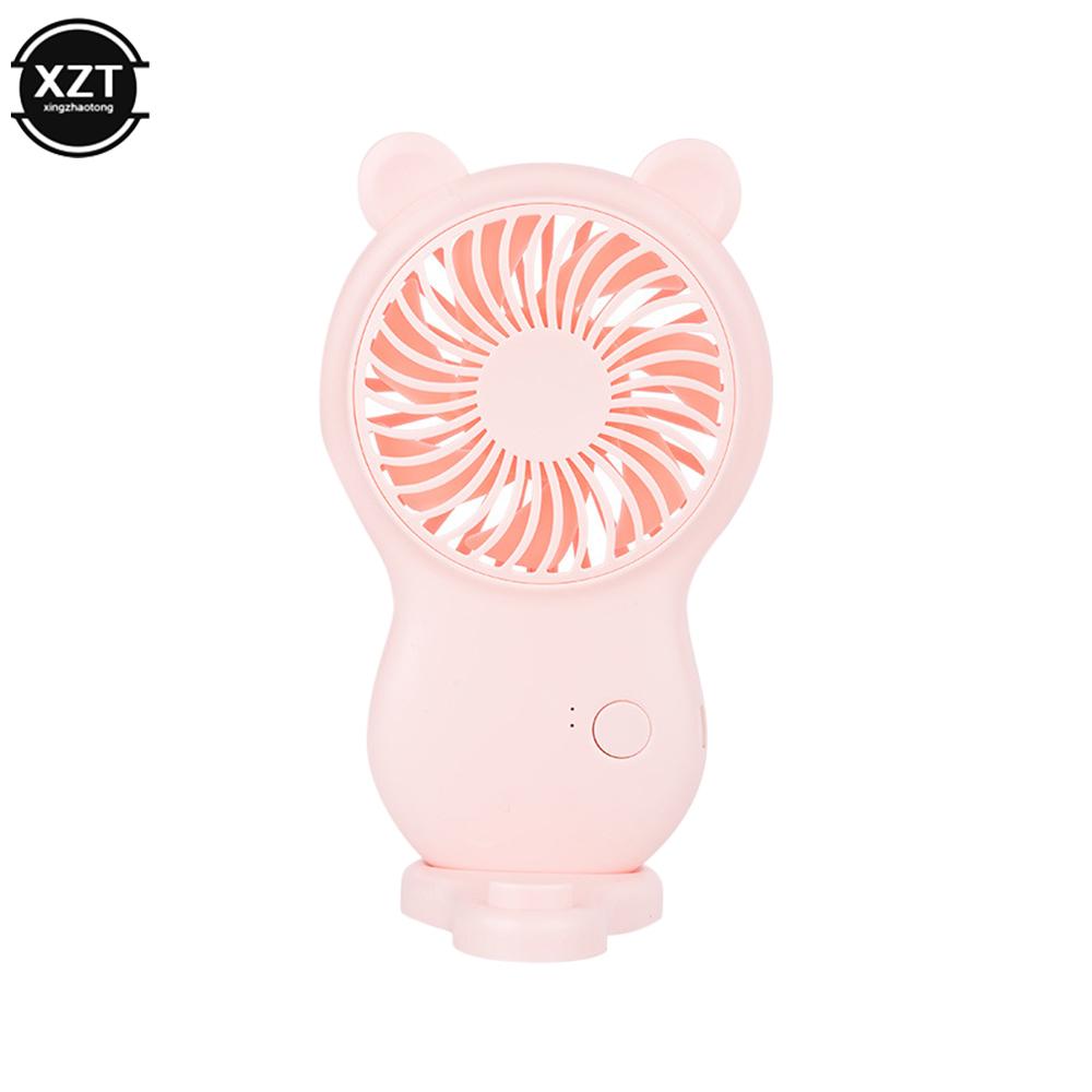 Cartoon Mini Handheld Fan USB Rechargeable Hand Held Small Pocket Fan Portable Desktop Air Cooler Outdoor Travel Cooling Fans