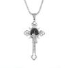 Stainless Steel Christian Saint Benedict Jesus Cross Pendant Necklace Amulet Jewelry Gift for Men Women