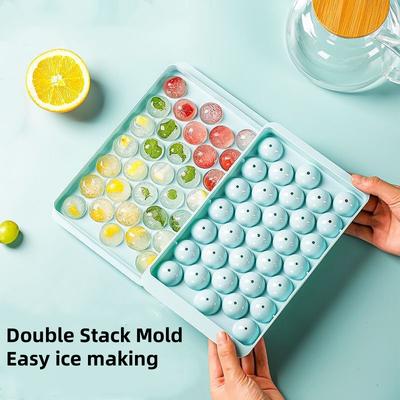 Plateaux à 33 cavités pour glaçons sphériques pour congélateur Moule à glaçons sphériques Mini moule à glaçons sphériques avec couvercle Fabrication PC pour cocktail whisky
