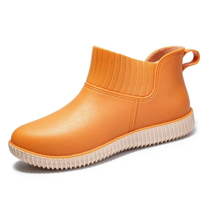 Fashion Fashion women's rain shoes low top waterproof shoes  non-slip thick soled rain boots for women