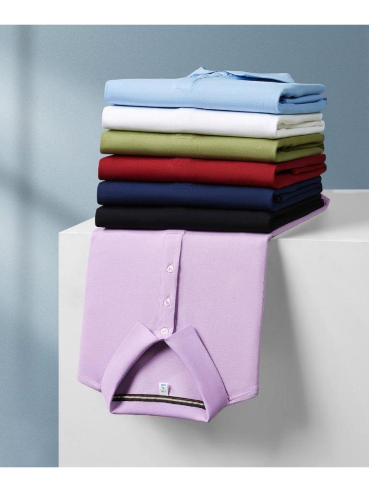 

Summer Men s and Women s Lapel Short Sleeve Solid Color T-Shirt YG-688 XXXXL фіолетовий