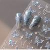 Shell Light Blue Butterfly Nail Art Sticker New Broken Purple Butterfly Beautiful Nail Sticker for daily use