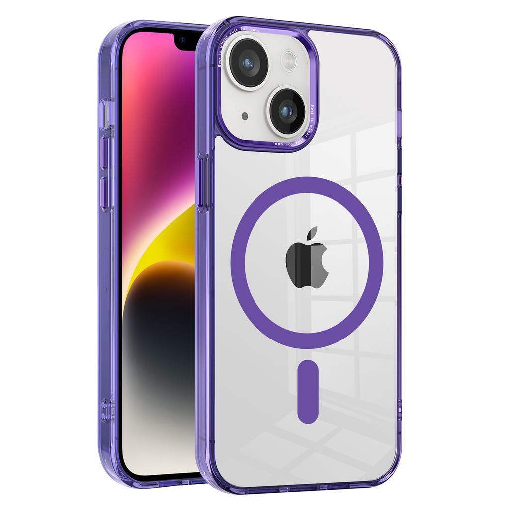 Compatible with MagSafe Phone Case for iPhone 14,Transparent PC+TPU Magnetic Phone Cover