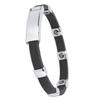 Magnetic Negative Ion Bracelet Waterproof Silicone Sports Bracelet Wristband for Balance Silver Buckle Black
