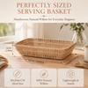 Rectangle Bread Serving Basket Wood Color Kitchen Storage Basket  For Candies and Biscuits