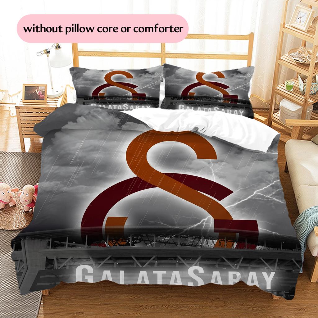 Galatasaray FC Pattern Bedding Home Decoration Birthday & Festival Gift (1 * Duvet Cover + 2 * Pillowcase, Without Core)