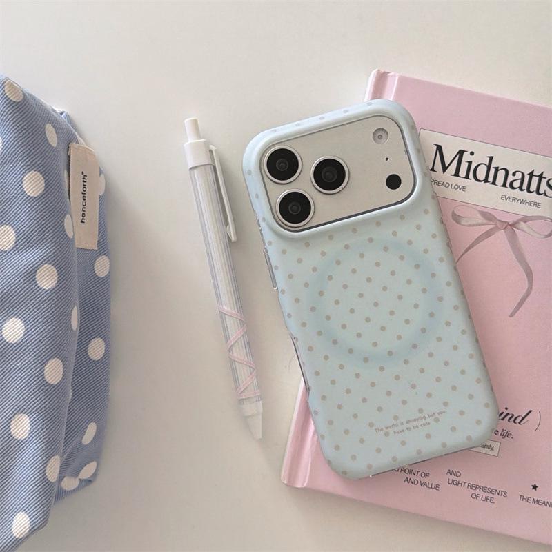 

Korean Polka Dot Bow Bear Magnetic iPhone Case for Women (Compatible with iPhone 17, 16 Pro Max, 15, 14) Apple 16 Pro
