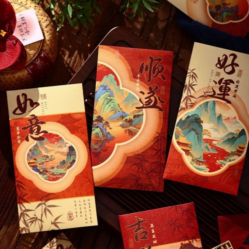 6Pcs Large Capacity 2026 Horse Year Red Envelope Traditional Lucky Money Bag  Spring Festival