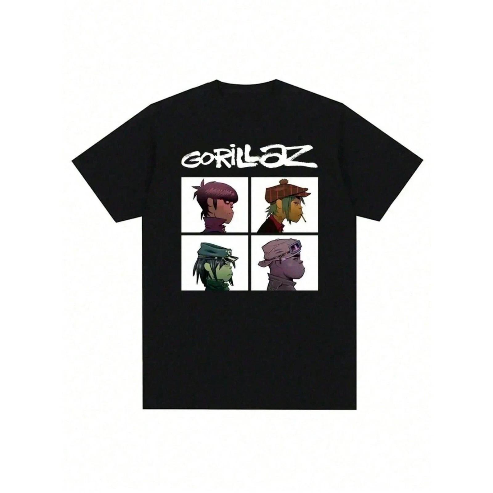 Music Band Gorillazs Punk Rock Print T Shirt 90s Casual Fashion   T Shirt S