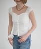 AFTERHOURS Heart Neck Dot Blouse (White)