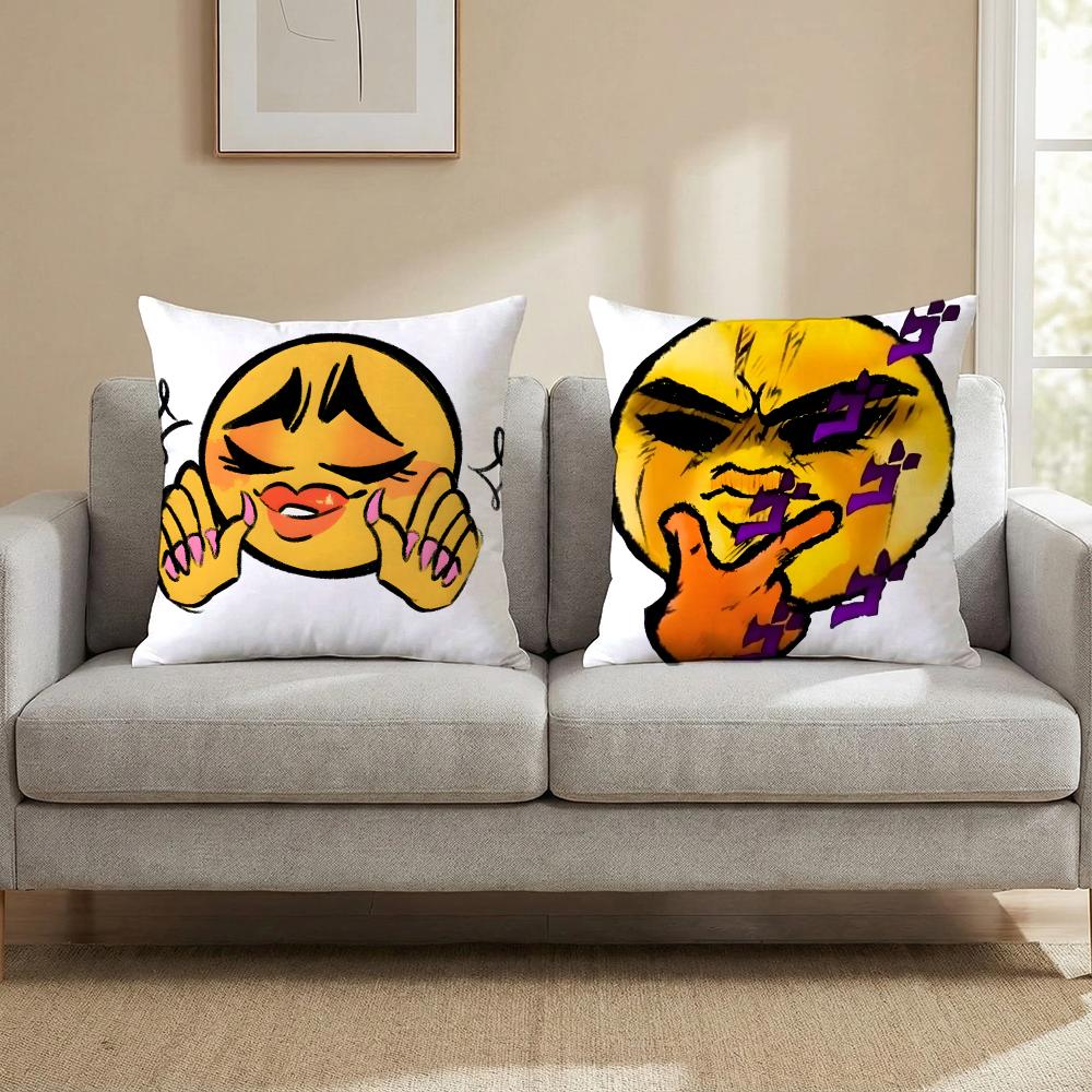 S-Soybean Expression2 EMOTICON Cushion Cover Multi-Scene Pillow Cover for Home & Car - Reversible, Soft & Durable for Daily Use