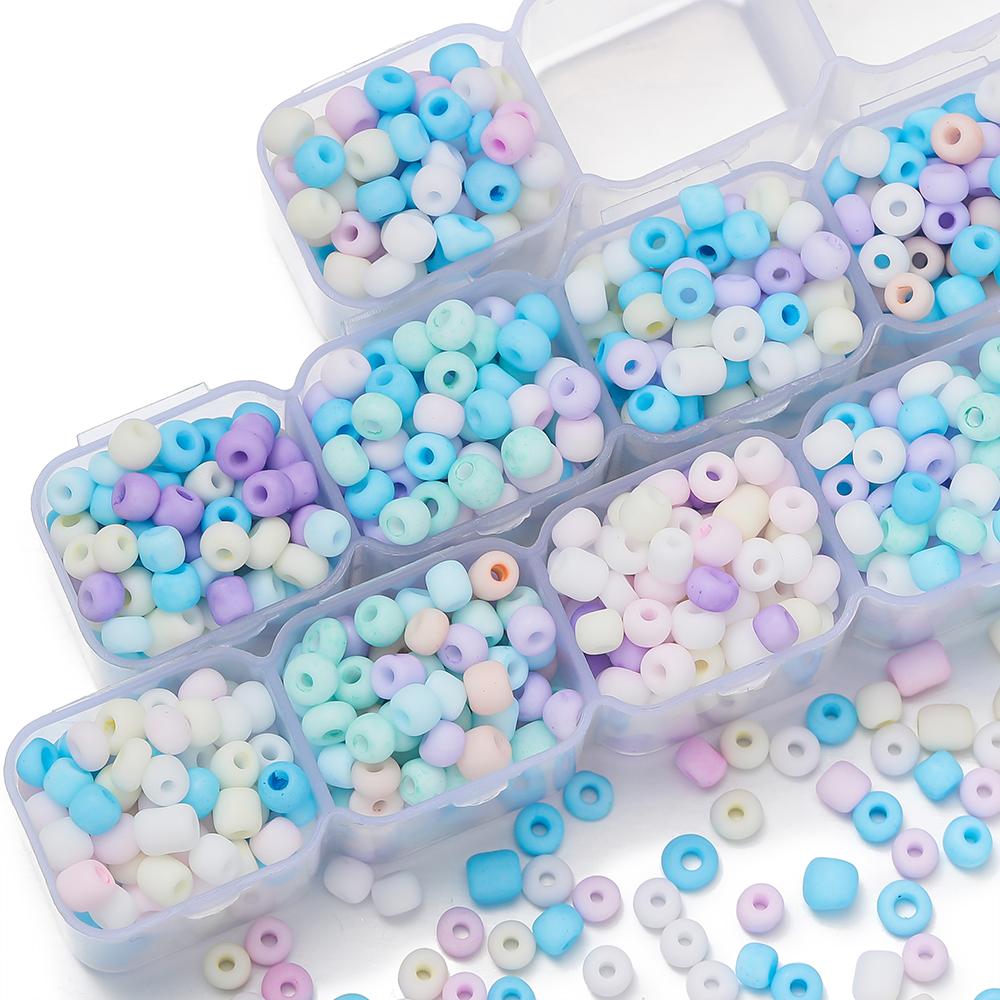 300pcs/lot 3mm/4mm Cream Rice Glass Beads DIY Necklace Earrings Bracelet Handmade Accessories Jewelry Matte Beaded