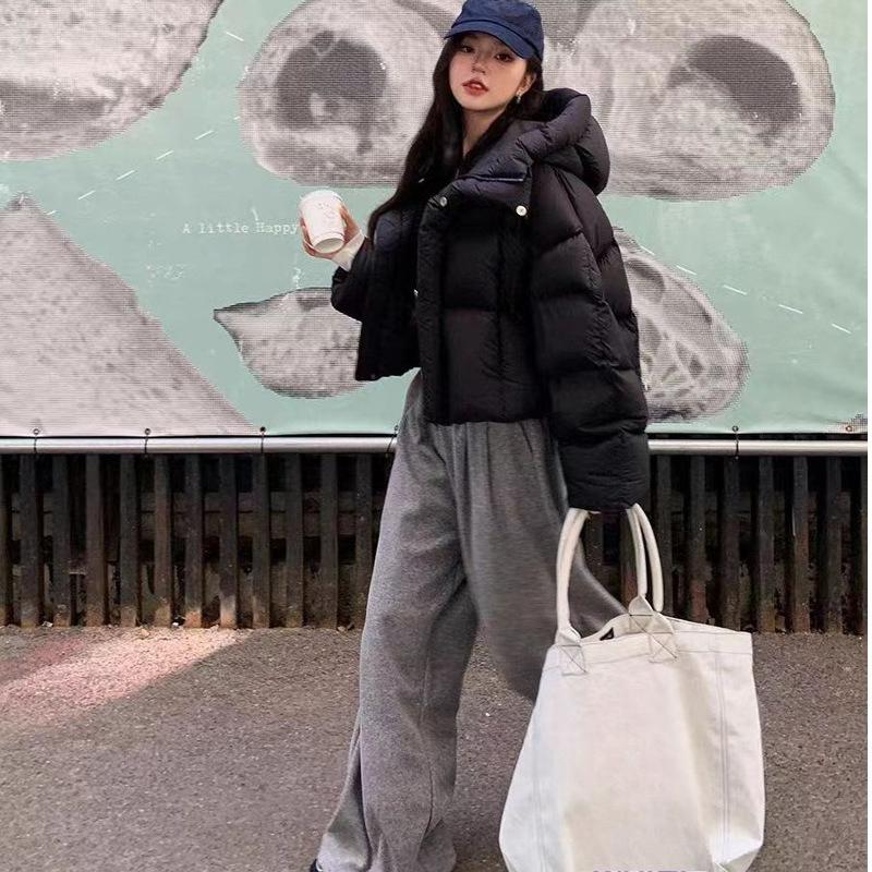 

Зимняя женская мода Свободные Утепленные Теплые Парки с капюшоном Пальто Женское Однотонное Повседневное С длинным рукавом Топы Верхняя одежда XS чёрный