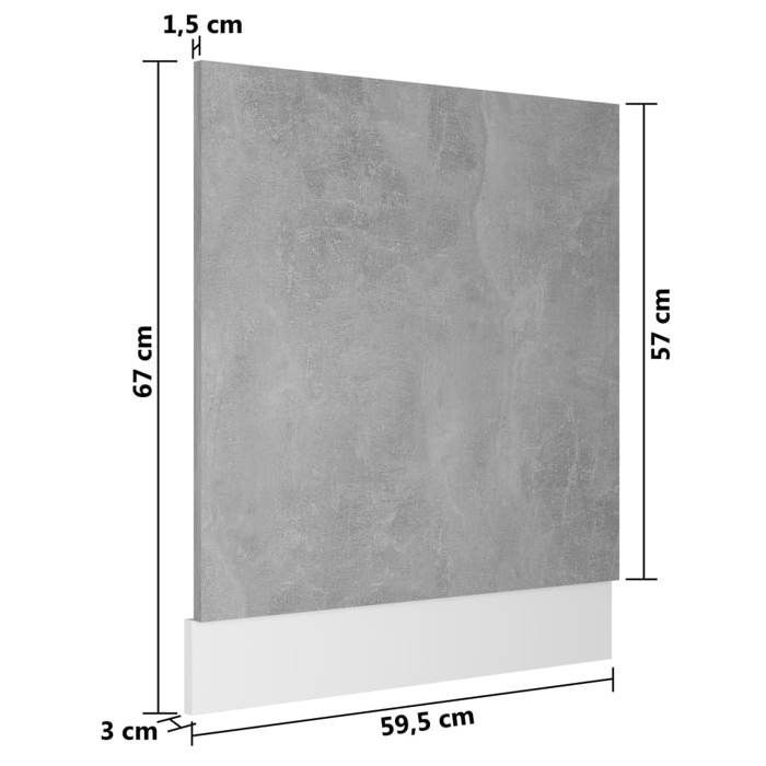 VidaXL Dishwasher Panel "Lyon" Concrete Grey 59.5 X 3 X 67 Cm Engineered Wood 802566