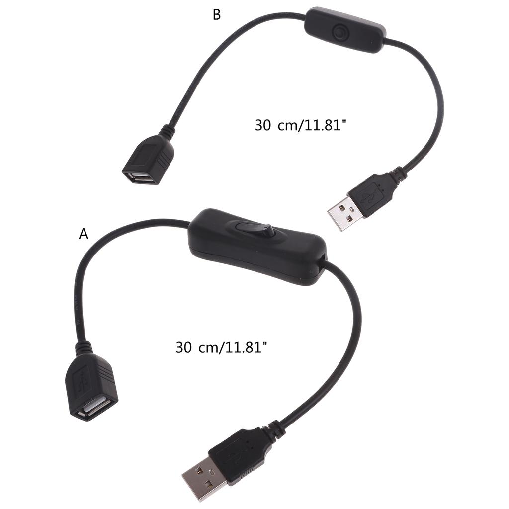 USB Cable with Switches, 1-Pack USB Male to Female Extension Cord Inlines Rockeres On/Off Switches for Driving Recordering