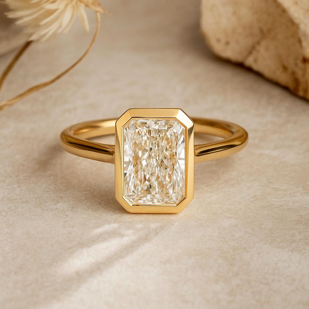 

Кольцо с огранкой «Радиант», серебро с покрытием из желтого золота, минималистичное кольцо-солитер для помолвки для женщин K