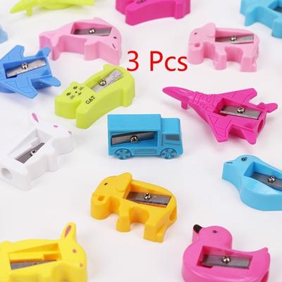 3 Pcsset Crayon Aiguiseur Couteau Dessin Animé Chat Lapin
