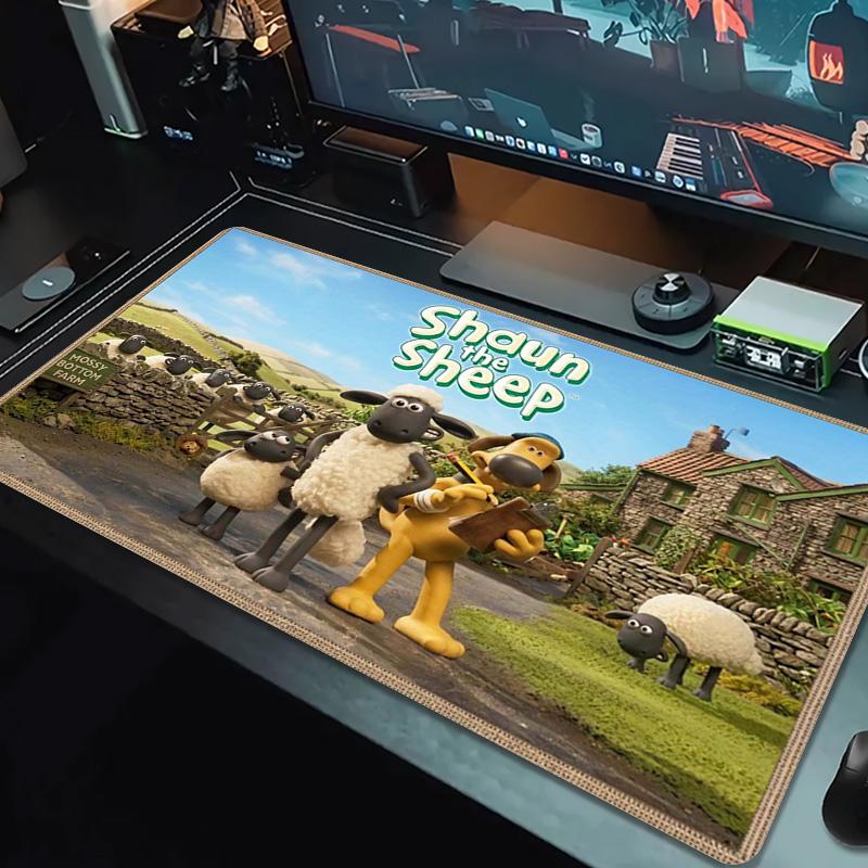 Shaun the Sheep Color Mouse Pad Large Gaming Table Cushion Non-slip Laptop Tablet Big Mousepad XXL Mat Mini PC Playmat With Lock edge