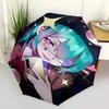 1 Stück Outdoor-Schirm mit Anime-Charakter-Design - Automatisches Öffnen/Schließen, Tragbares 3-fach faltbares Design, 8-Speichen-Eisenrahmen, Perfektes Geschenk für Fans, Tr