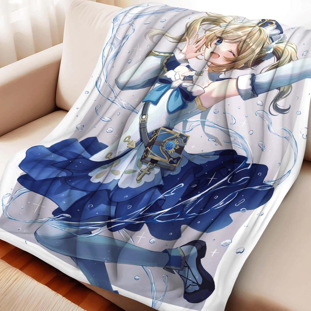 Cartoon Ellen Joe Flannel Blanket Cover Genshin Ganyu Keqing Soft Anime Blanket Multifunctional Decor Home Universal Blankets