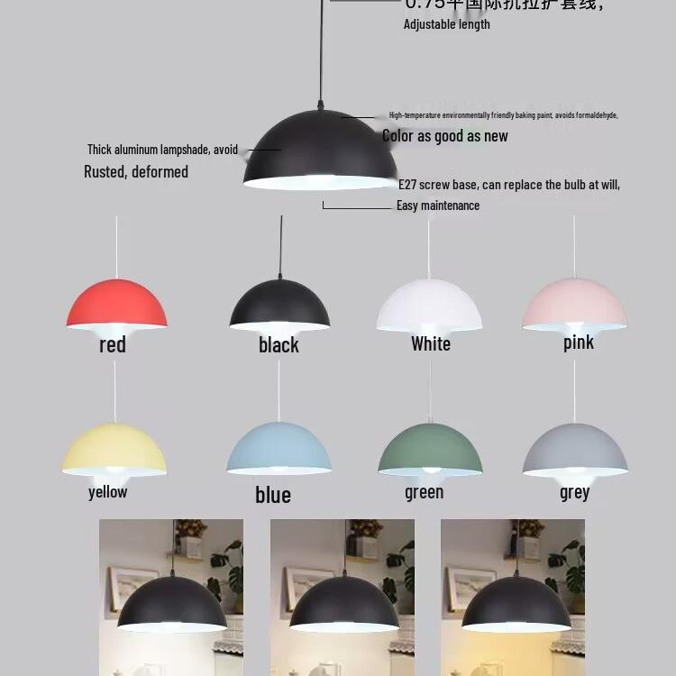 Modern Minimalist Colorful Semicircular Pendant Light for Restaurants, Bars, & Salons