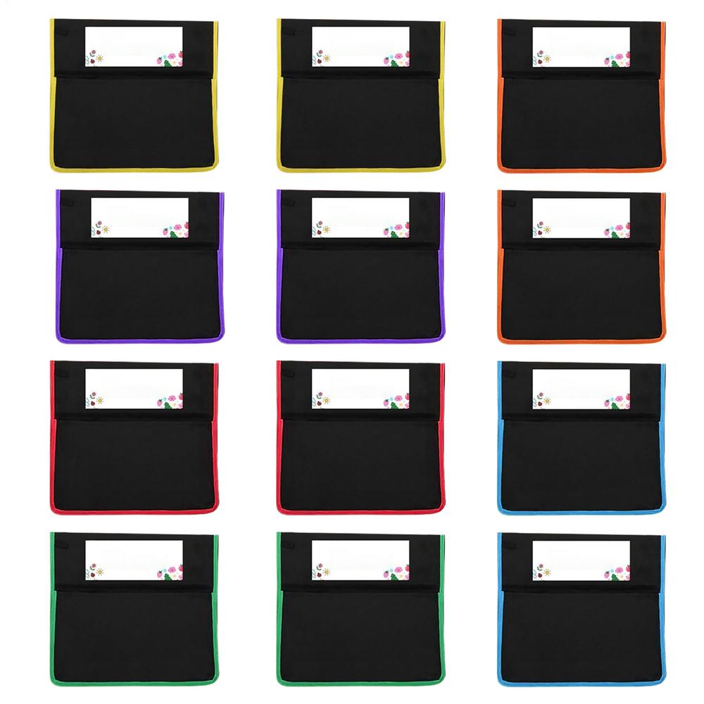 12pcs Seat Chair Storage Pocket For School Chairback Organizer Pockets With Label Slot Multiple Pockets For School Classroom чёрный 13630₽