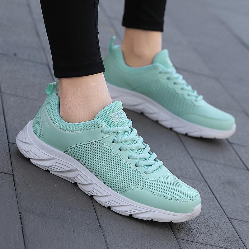 Summer New Mesh Breathable Sports Casual Shoes Versatile Lightweight Lace-up Mesh Shoes Low-top Women's Shoes