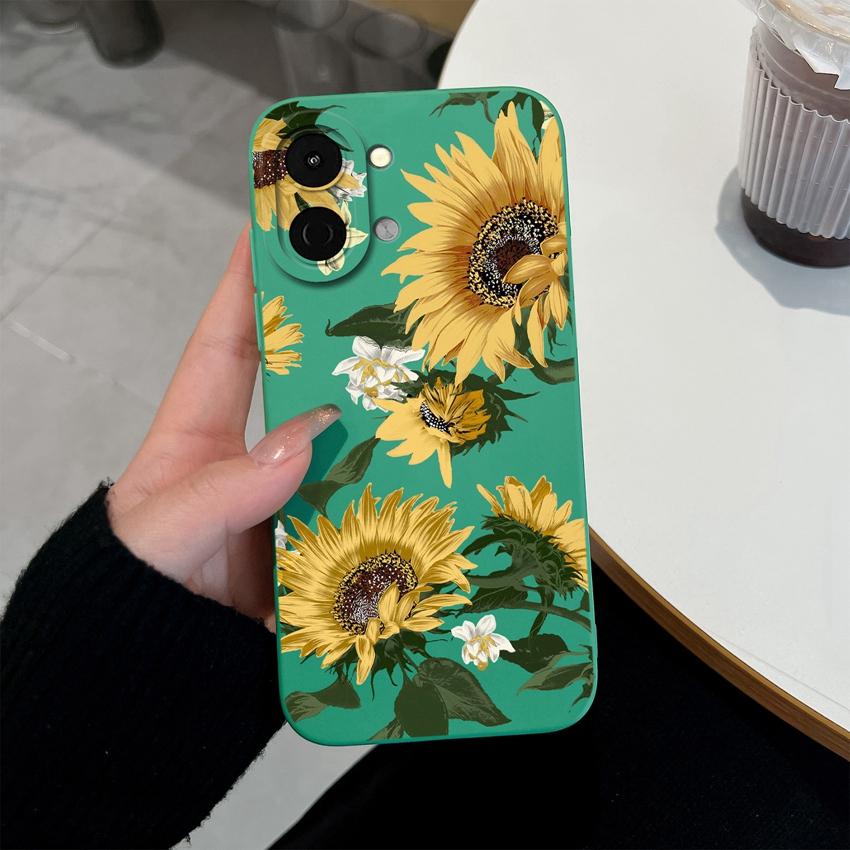 For Tecno Spark Go 3 2 1S 30 40 40C Pova 7 Ultra Pro Neo Case Beautiful Butterfly Sunflower Fashion Housing Soft Liquid Silicone Anti Slip Back Covers