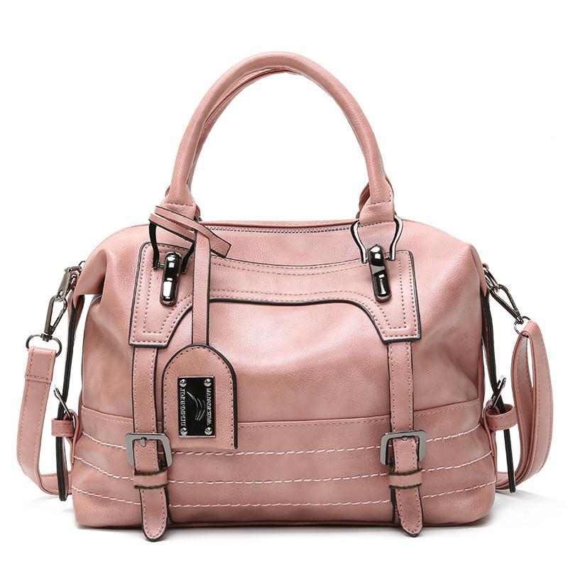 Pu Boston Tasche für Damen mit robustem Reißverschluss und Innentaschen für den täglichen Gebrauch