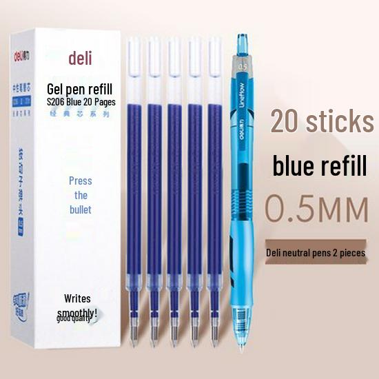 Deli Zhen S08 Black Gel Pen 0.5mm Bullet Tip, Elegant Design for Office & Student Use