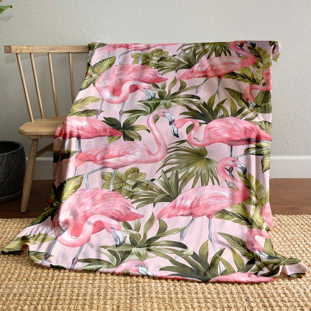 

Pink Flamingo Tropical Leaves Blanket bedroom Blanket for Livingroom Couch lunch break Soft throw for Friend s festival Gift 80cm x 120cm