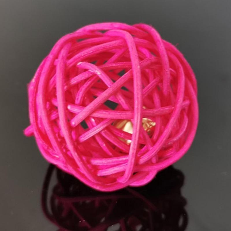 Puntos Chew Sound Toy Pet Pisici Pisicuță Clopoțel Rattan Ball Cușcă Jucând Interactiv Bite