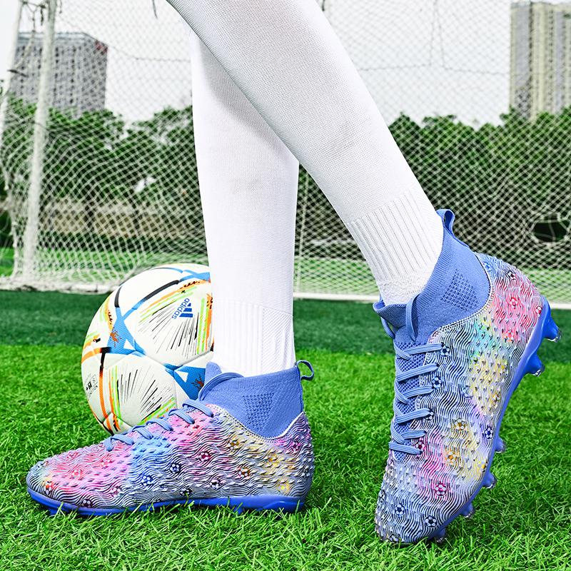 Herren Fußballschuhe Große Größe Ultraleicht Fußballschuhe Jungen Sneaker Rutschfest AG/TF Fußballschuhe Knöchelstiefel Unisex