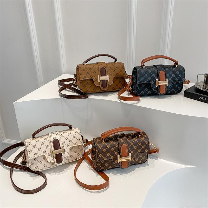 Printing Temperament Retro 2025 Large Capacity Casual New Portable Shoulder Crossbody Armpit Small Square Bag
