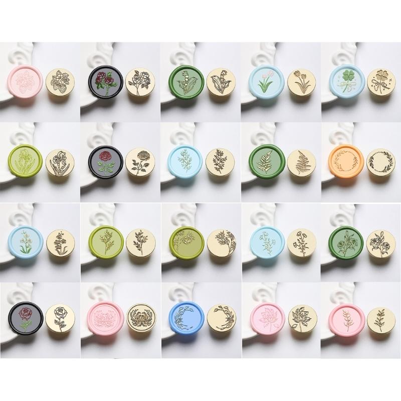 Wachssiegel-Stempelkopf mit Blumenprägung, Scrapbooking-Wachsstempelkopf für Dankeskarten, Einladungen, Umschläge, Verzierung