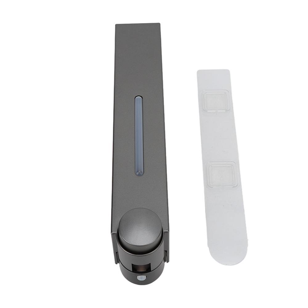 Plastic Soap Dispenser Grey Refillable Shampoo Dispenser No Drill Installation Manual Operation Lotion Dispenser