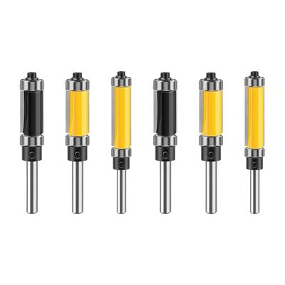 Double Bearing Trimming Cutter Router Bit With Powder Coated Finish Carbon Steel Construction 1/4Inch 6mm Shank Option
