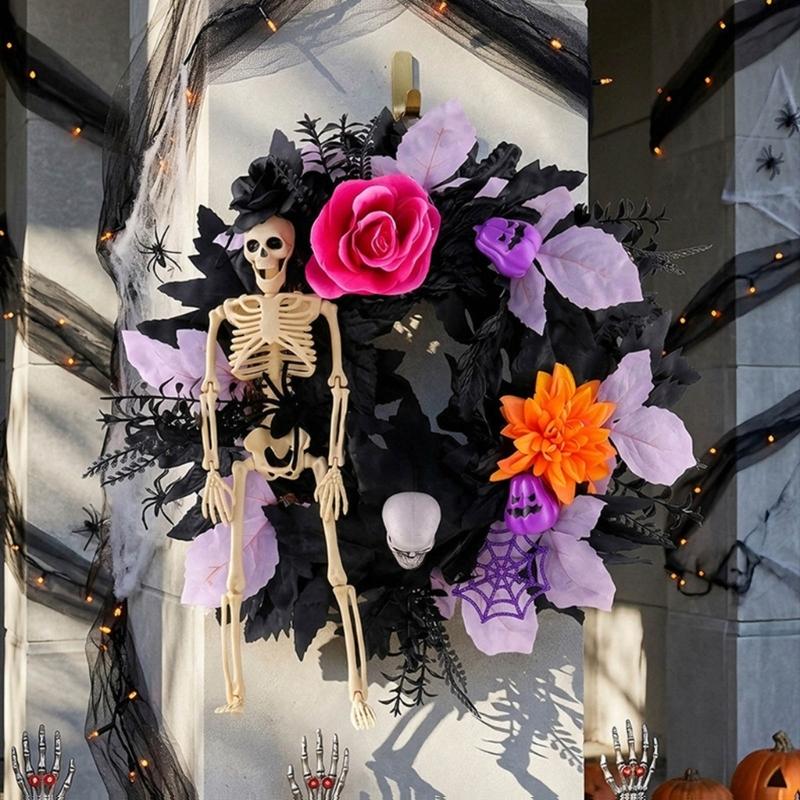 45 cm Seasonal Wreath for Door Wall Window or Porch Use with Dark Finish Round Shape and Entry Area Placement during Seasonal Change