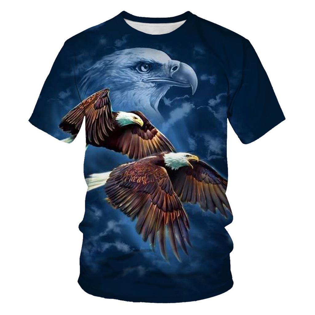 Ζώο Αετός 3D Εκτύπωση T-Shirt Άνοιξη Καλοκαίρι Μπλουζάκι Γυναικείο Ανδρικό Ρούχο Μεγάλο Μέγεθος Λαιμόκοψη Ο Κοντομάνικο Φαρδύ Τοπ Αναπνεύσιμο Μπλούζες Ζευγαριού