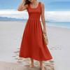 Women's  Color Summer Casual Fashion Sleeveless Long Dress