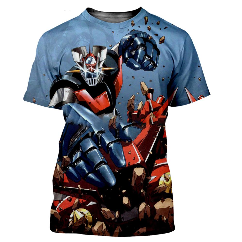 Mazinger Z T-Shirts Anime Roboter 3D-Druck Herren Damen Kurzarm T-Shirts Oversized Streetwear Harajuku Tops T-Shirts Herren Kleidung