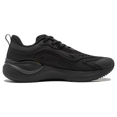 Li Ning Cushioning Slip Resistant Abrasion Resistant Breathable Low Top Running Shoes Men's Black ARST041-1
