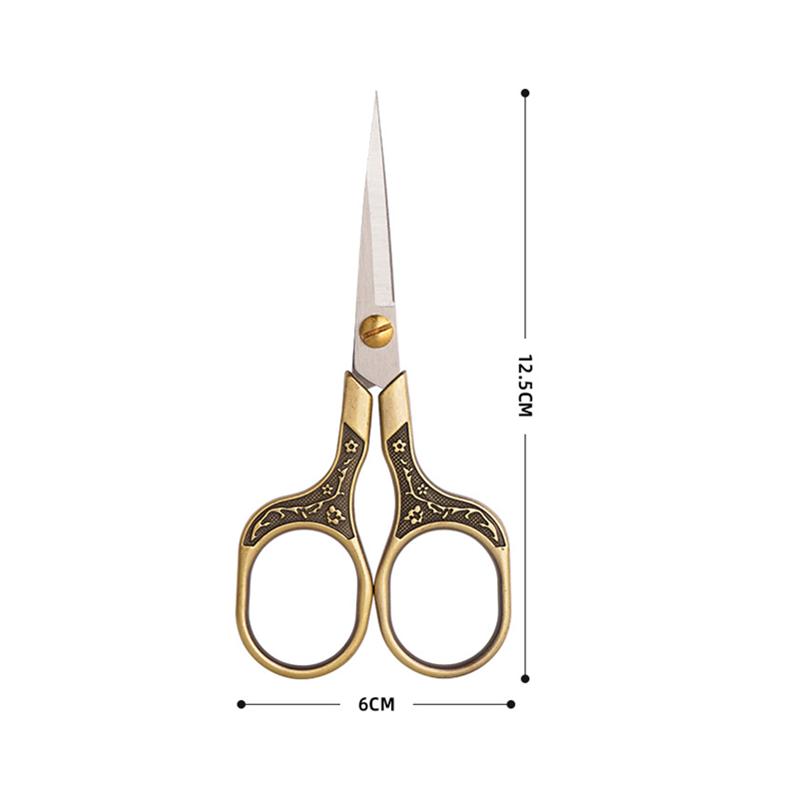 Sharp Golden Small Scissors Pointed Craft Embroidery Scissors Sewing Thread Cutter Sewing Shears Tailor Zig Zag Fabric Scissors