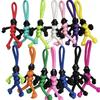 Creative Anime Doll Brick Man Pendant: Seven-Core Wax Cord Hand-Woven Keychain Ornament.