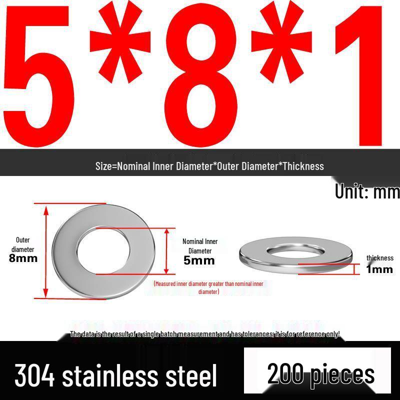 Thickened 304 Stainless Steel Flat Washer Spacer (M2-M36)
